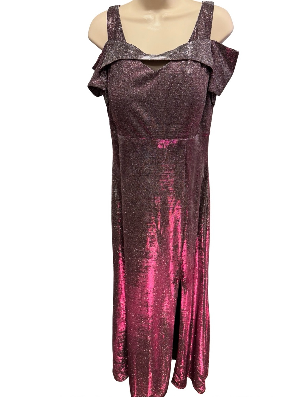 1581 / NW Nightway Long Formal Sparkly Cold Shoulder Dress Women’s Size 12